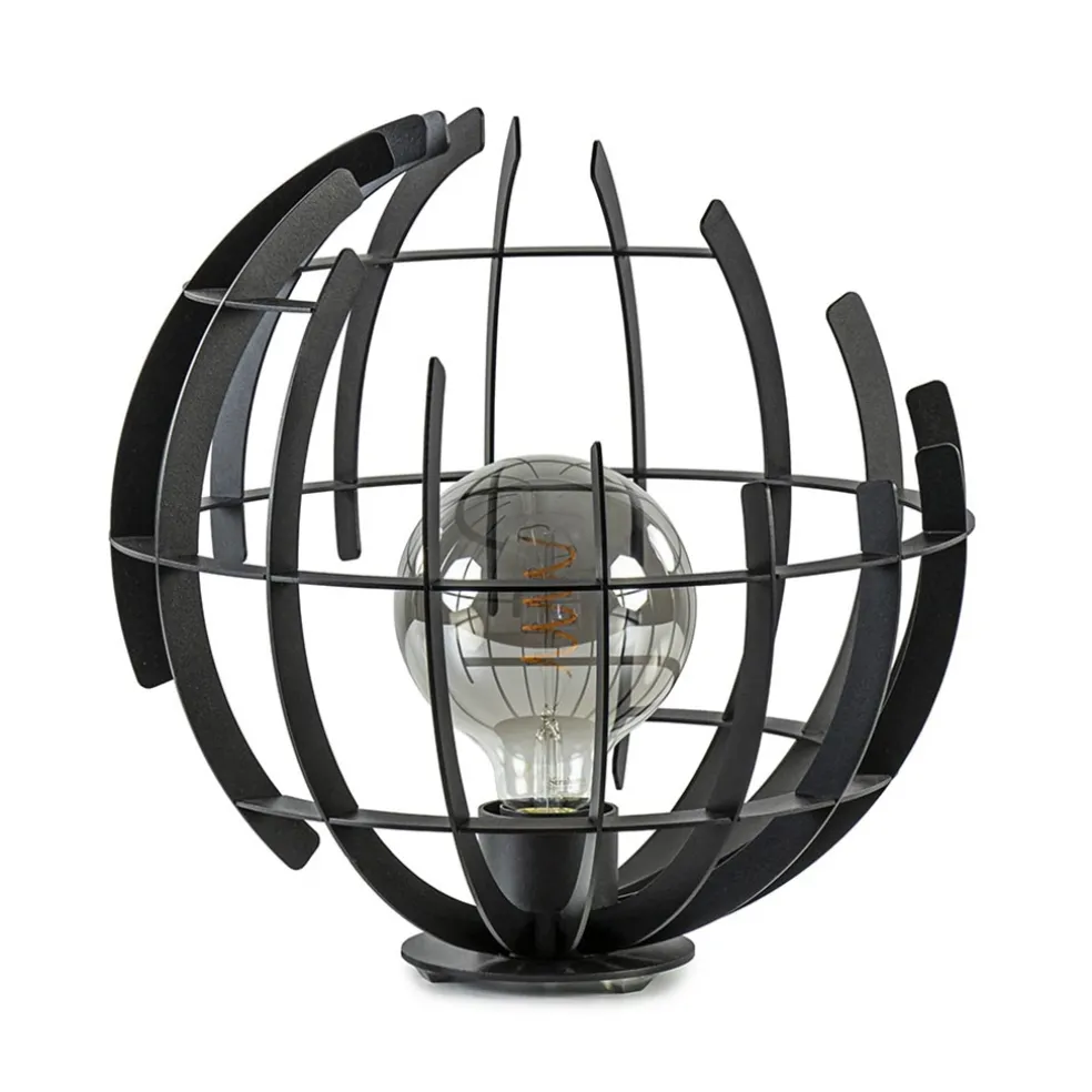 Ronde tafellamp Terra 35 cm zwart metaal