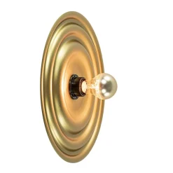 Ronde wand/plafondlamp gouden schaal