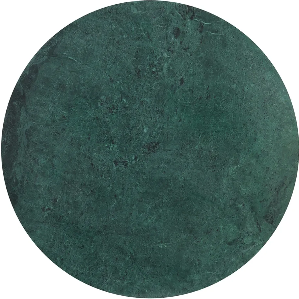 Salontafel Rickerd groen marmer met antiek bronzen poot