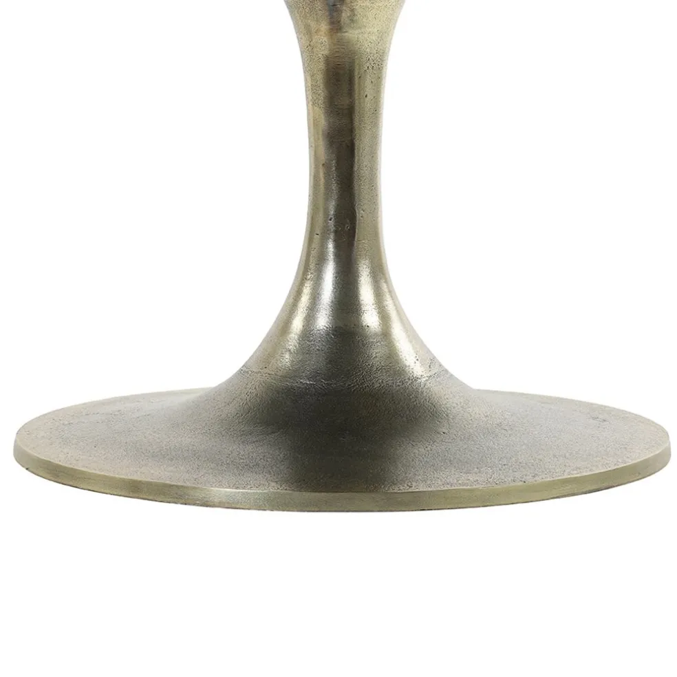 Salontafel Rickerd groen marmer met antiek bronzen poot