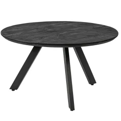 Salontafel rond hout zwart 80 cm