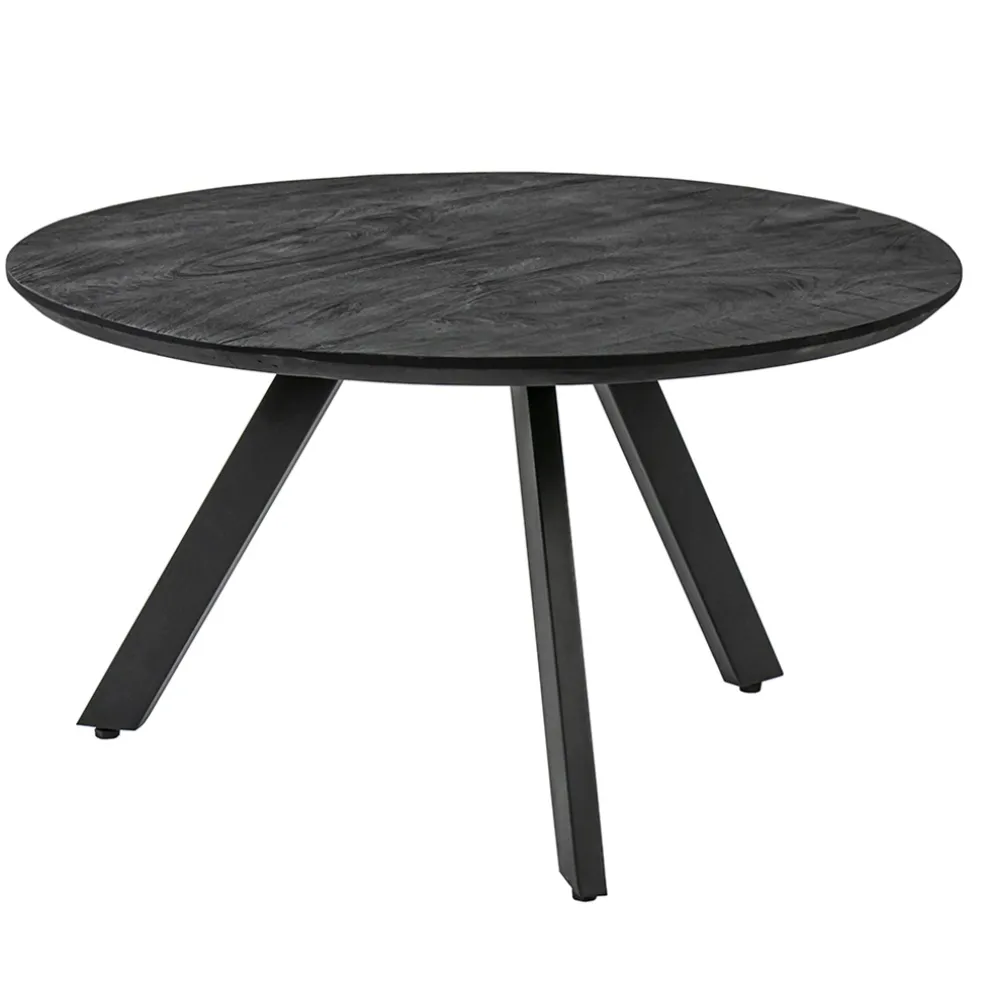 Salontafel rond hout zwart 80 cm