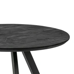 Salontafel rond hout zwart 80 cm