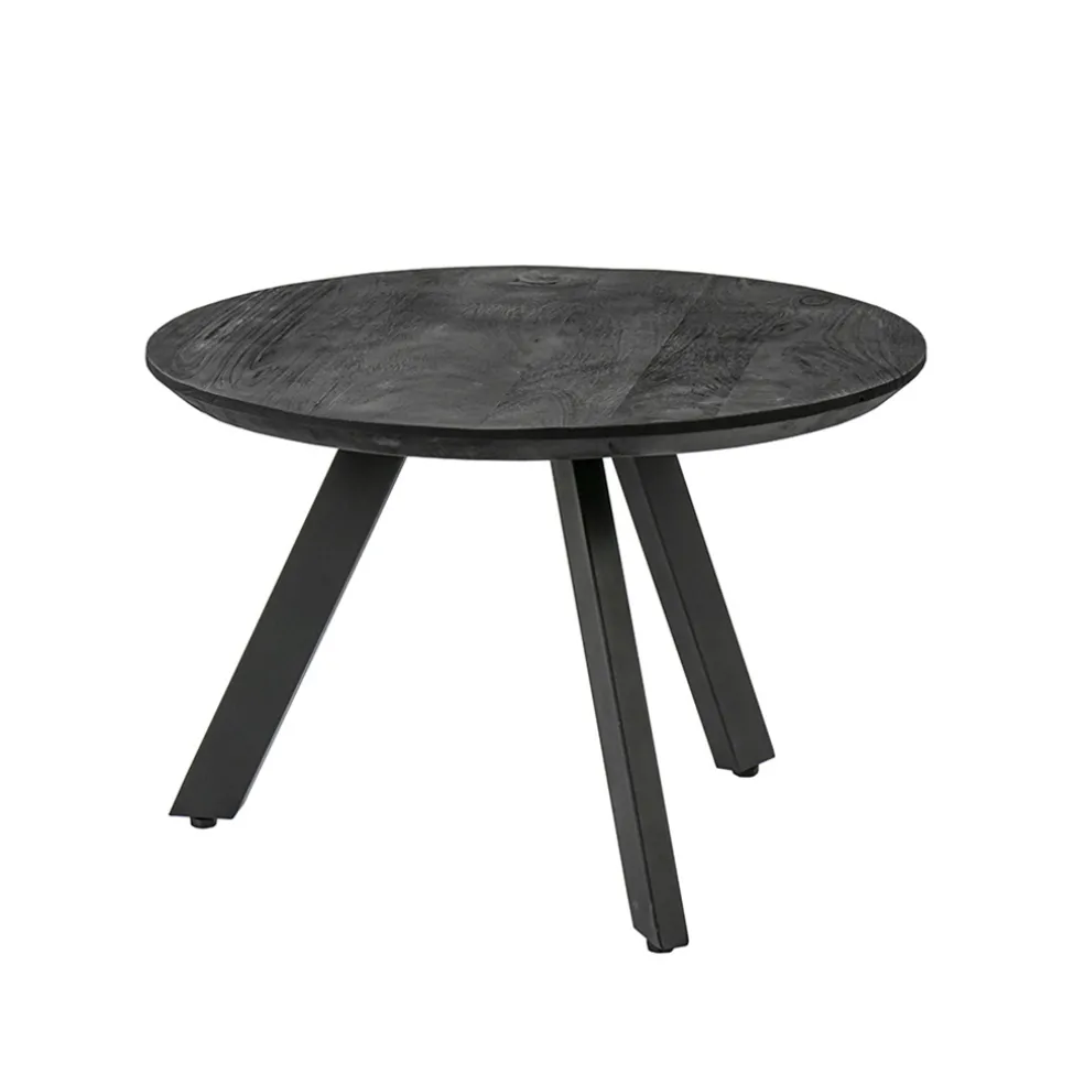 Salontafel rond hout zwart 60 cm