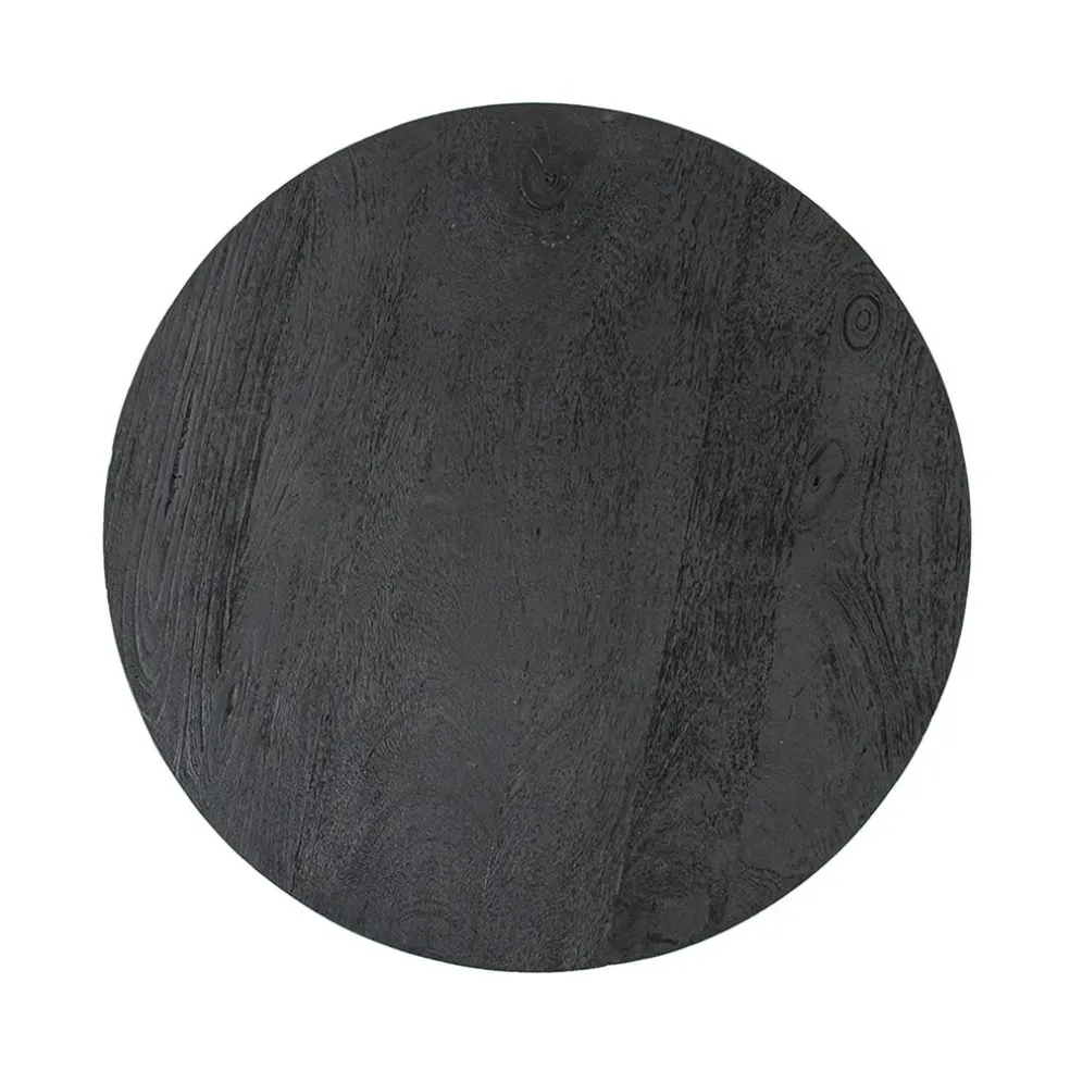 Salontafel rond hout zwart 60 cm