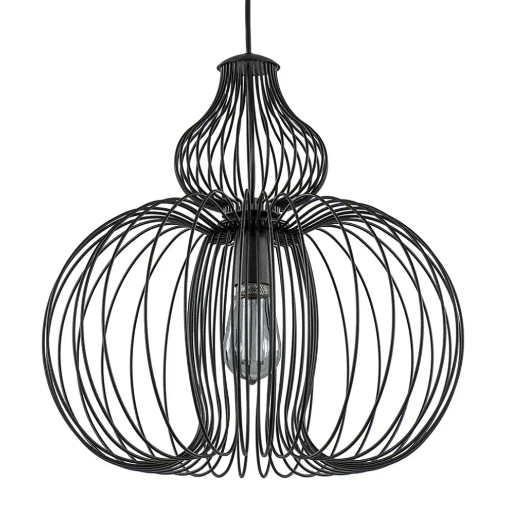 Scandinavische draad hanglamp mat zwart