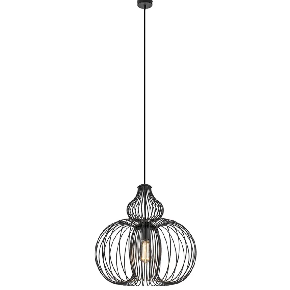 Scandinavische draad hanglamp mat zwart