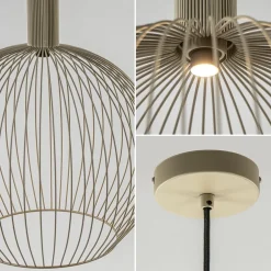 Scandinavische draad hanglamp mat zand 50 cm