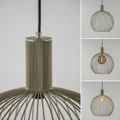 Scandinavische draad hanglamp mat zand 50 cm