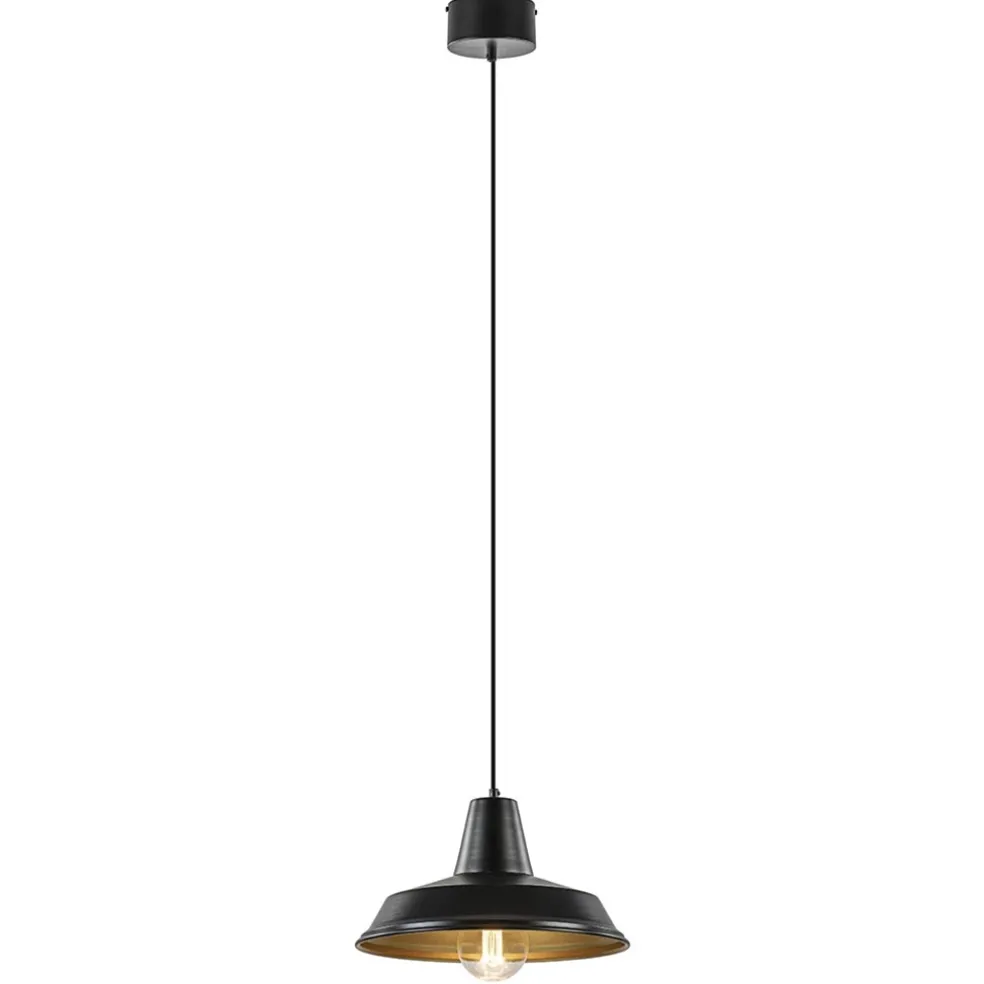 Scandinavische hanglamp zwart met goud 36 cm