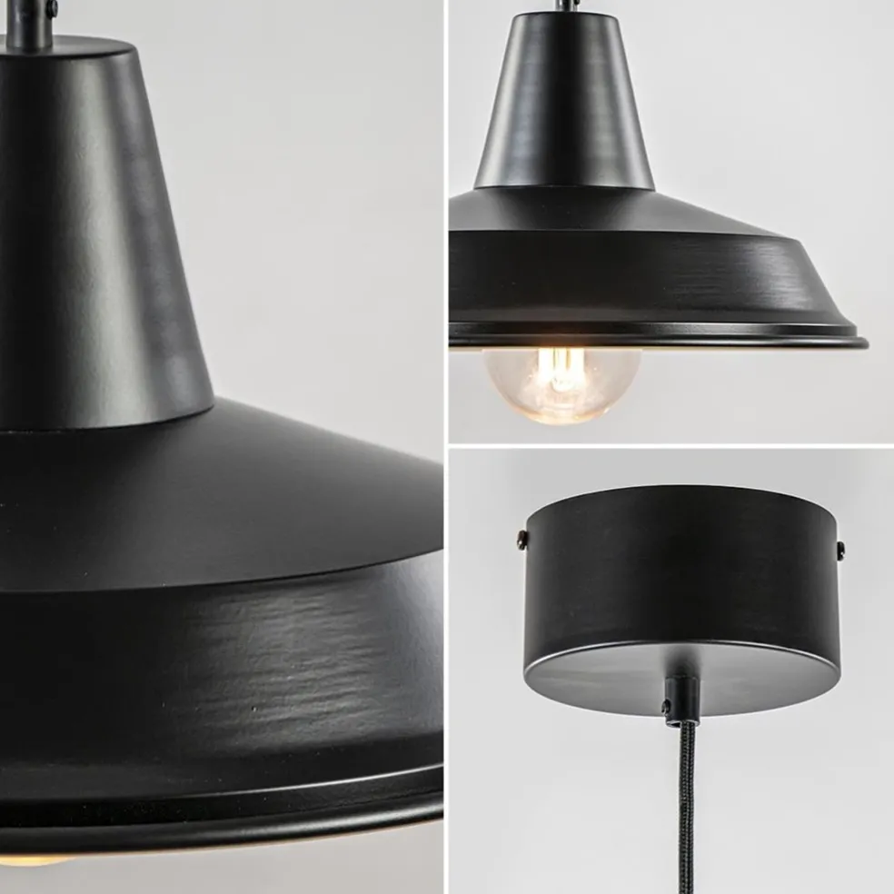 Scandinavische hanglamp zwart met goud 36 cm