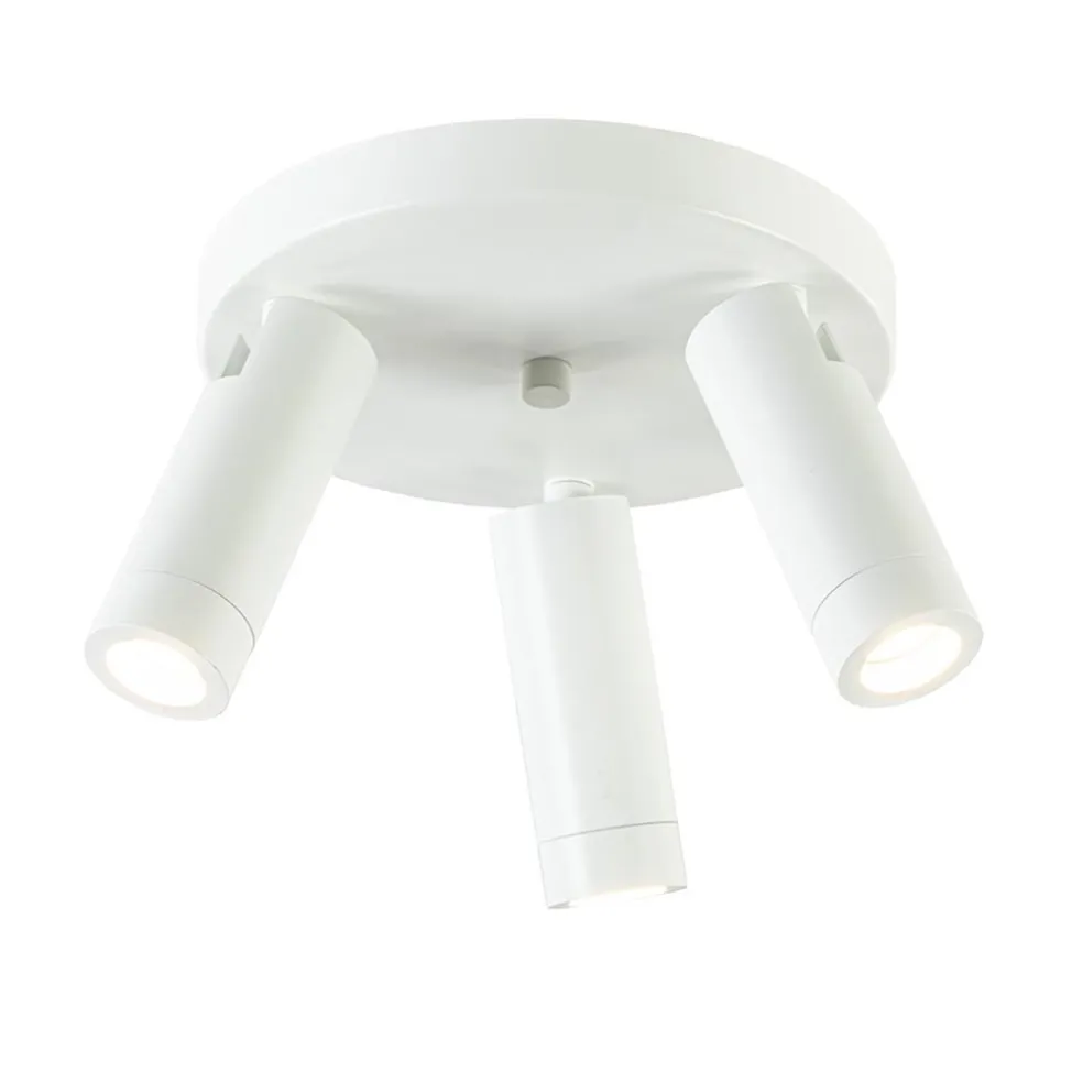 Scandinavische 3-lichts plafondspot mat wit/goud