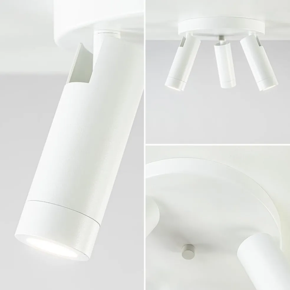 Scandinavische 3-lichts plafondspot mat wit/goud