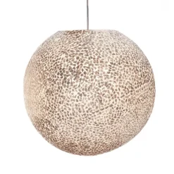 Schelpen hanglamp bol 40 cm wit/parelmoer