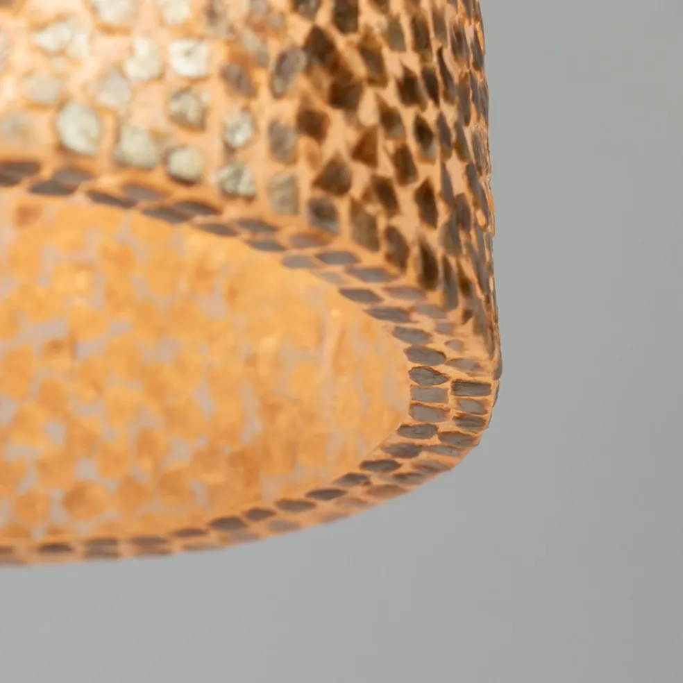 Schelpen hanglamp goud rond