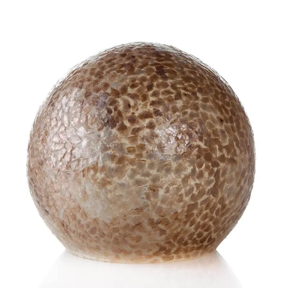 Schelpen tafellamp bol 40 cm creme-goud