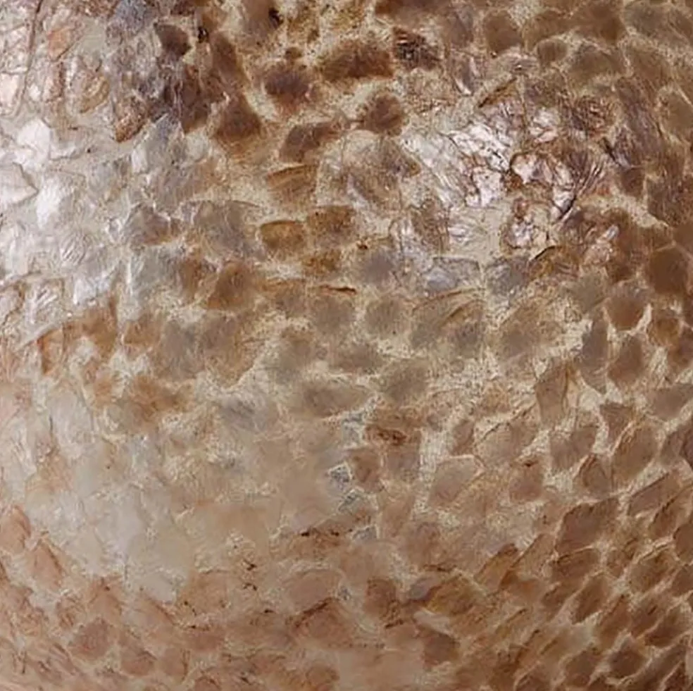 Schelpen tafellamp bol 40 cm creme-goud