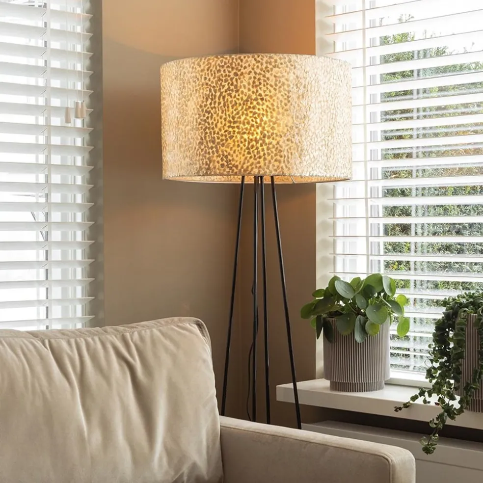 Schelpen vloerlamp met metaal groot