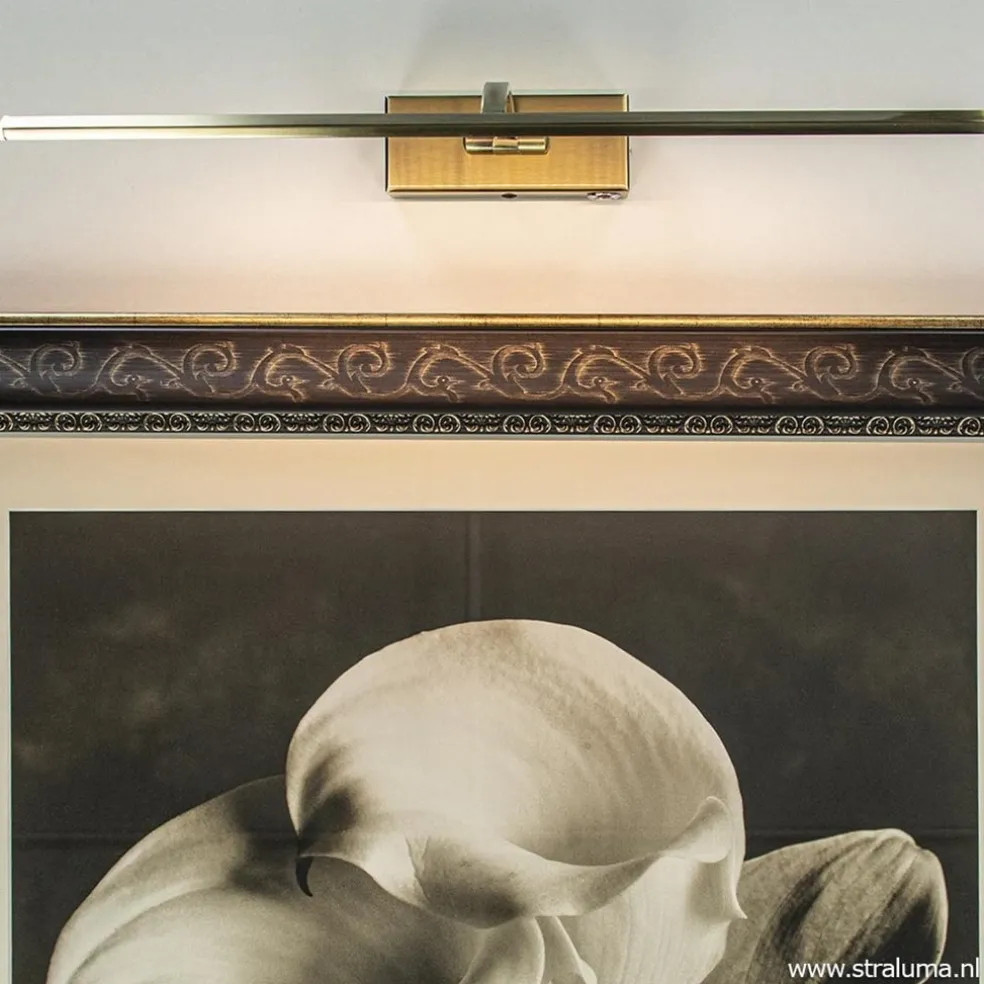 Schilderij wandlamp brons met dimbaar LED