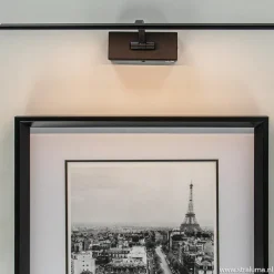 Schilderijlamp zwart 45cm met dimmer