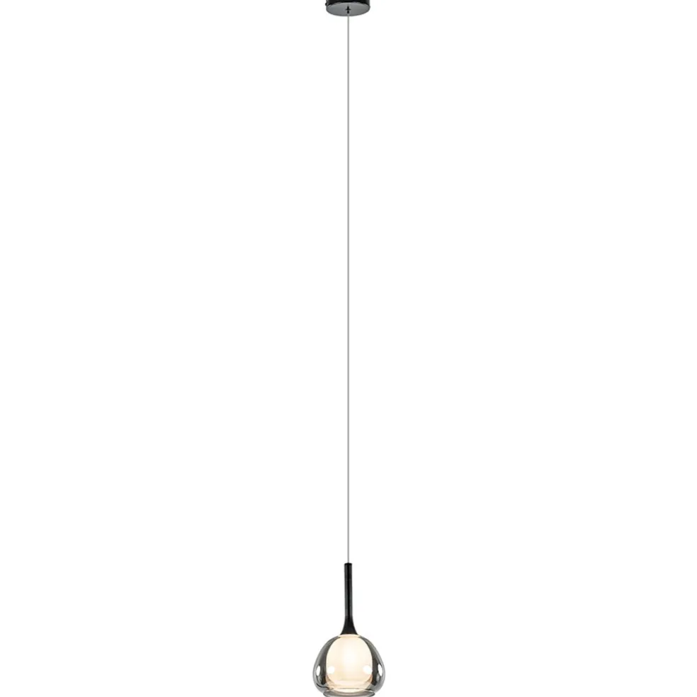 Sfeervolle hanglamp smoke met wit binnenglas