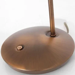 Sfeervolle tafellamp brons met creme glas klassiek