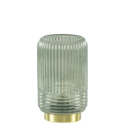 Sfeervolle tafellamp Lipa grijs groen op baterijen Light & Living