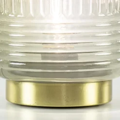 Sfeervolle tafellamp Lipa grijs groen op baterijen Light & Living