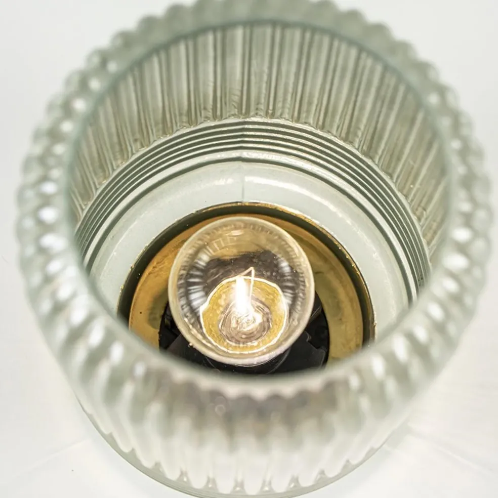 Sfeervolle tafellamp Lipa grijs groen op baterijen Light & Living