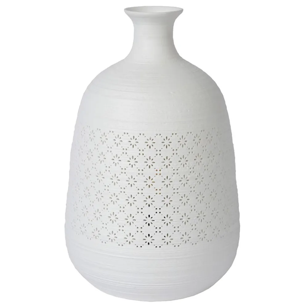 Sfeervolle tafellamp wit porselein decoratief