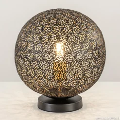 Sfeervolle tafellamp zwart/goud rond