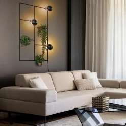 Sfeervolle wandlamp frame zwart/goud