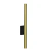 Smalle wandlamp cilinder zwart met solid brass