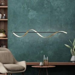 Smart hanglamp antraciet/goud inclusief remote