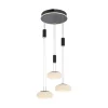 Smart hanglamp rond 3-lichts dimbaar zwart/opaal