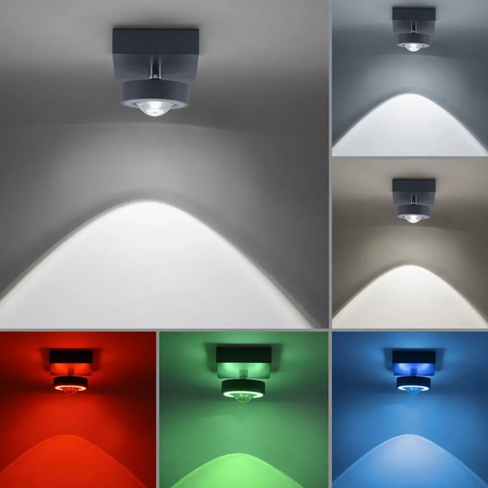 Smart plafondlamp met lens antraciet