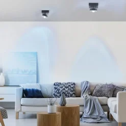 Smart plafondlamp met lens antraciet