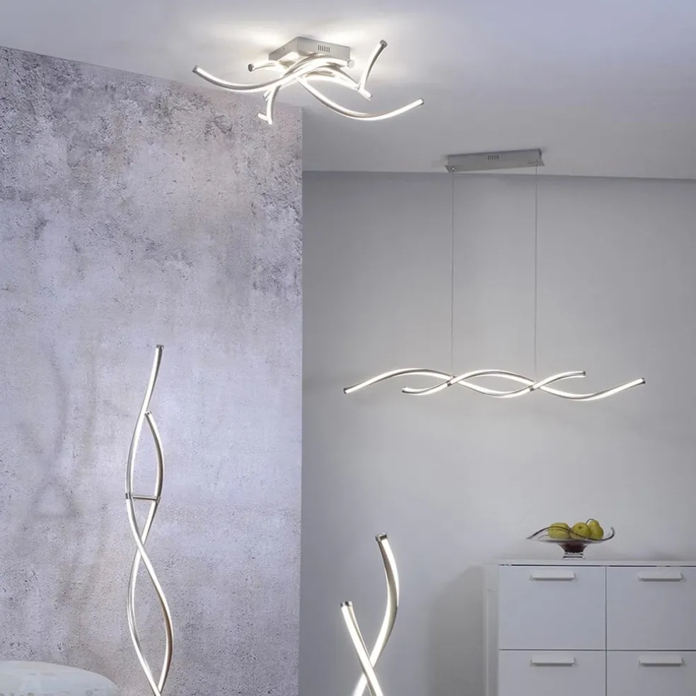 Smart plafondlamp spiraal nikkel modern