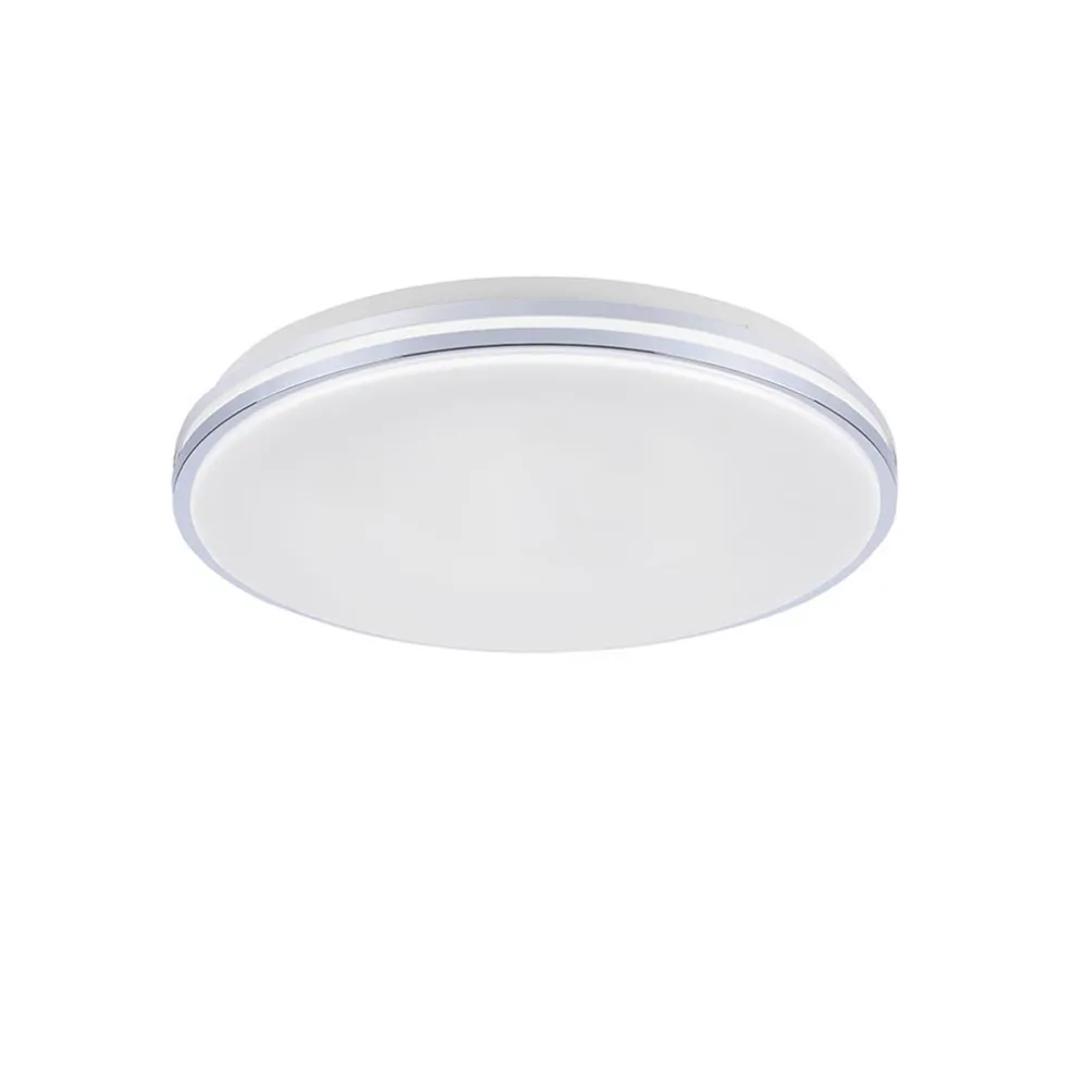 Smart plafondlamp wit met chroom IP44