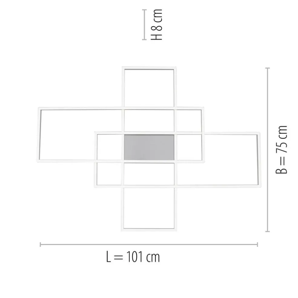 Smart plafond/wandlamp rechthoeken inclusief remote