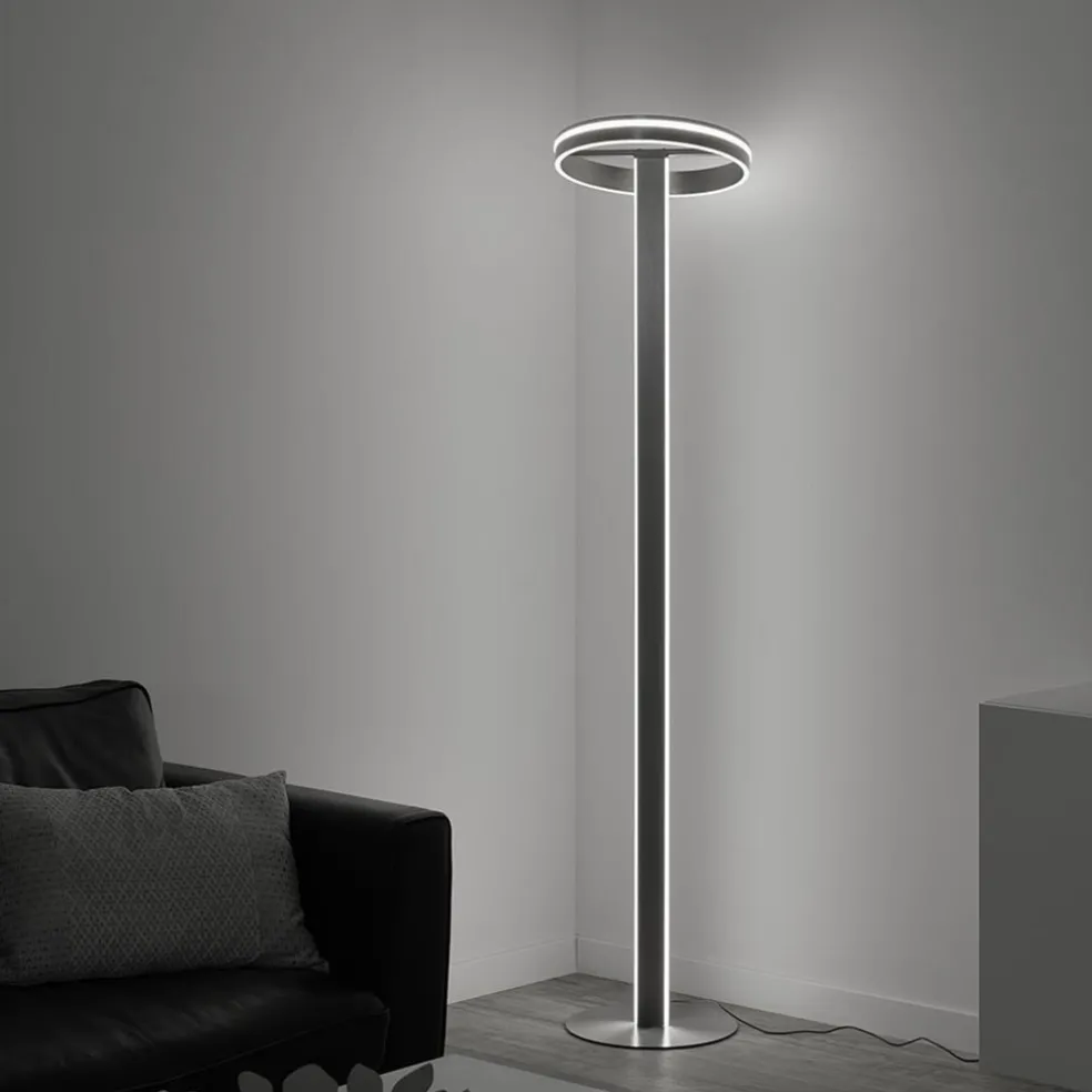 Smart vloerlamp staal met dimbaar LED