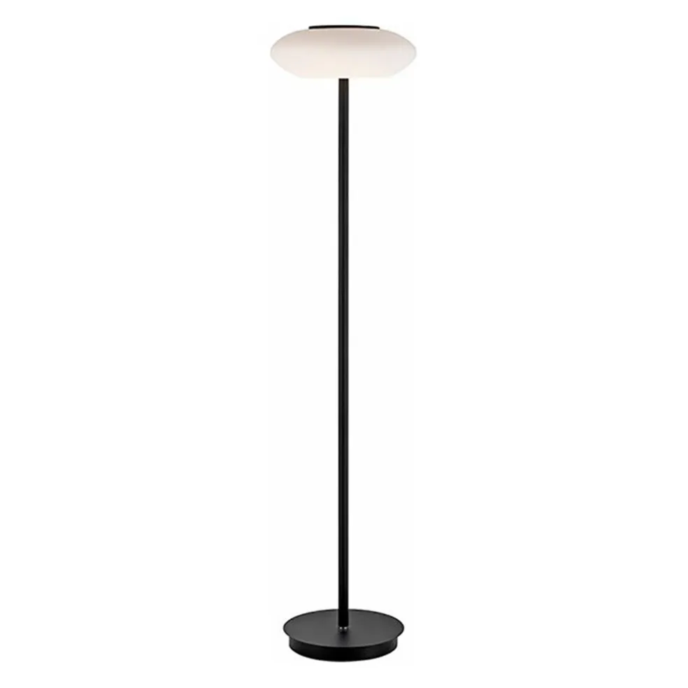 Smart vloerlamp zwart met wit glas dimbaar