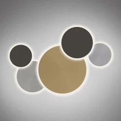 Smart wand/plafondlamp goud met grijs dimbaar