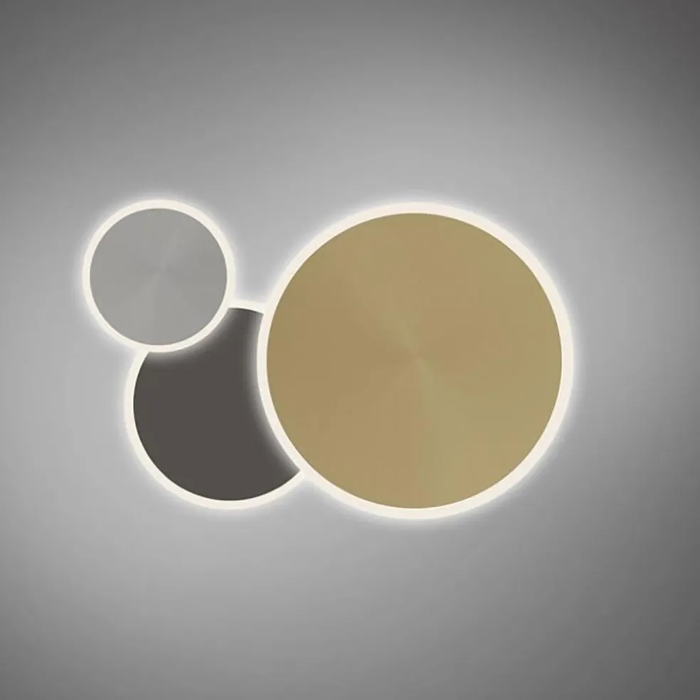 Smart wand/plafondlamp ringen goud/grijs dimbaar