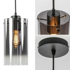 Smoke glazen hanglamp cilinder met verloop