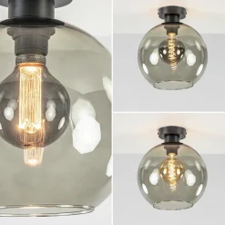 Smoke glazen plafondlamp globe 25 cm