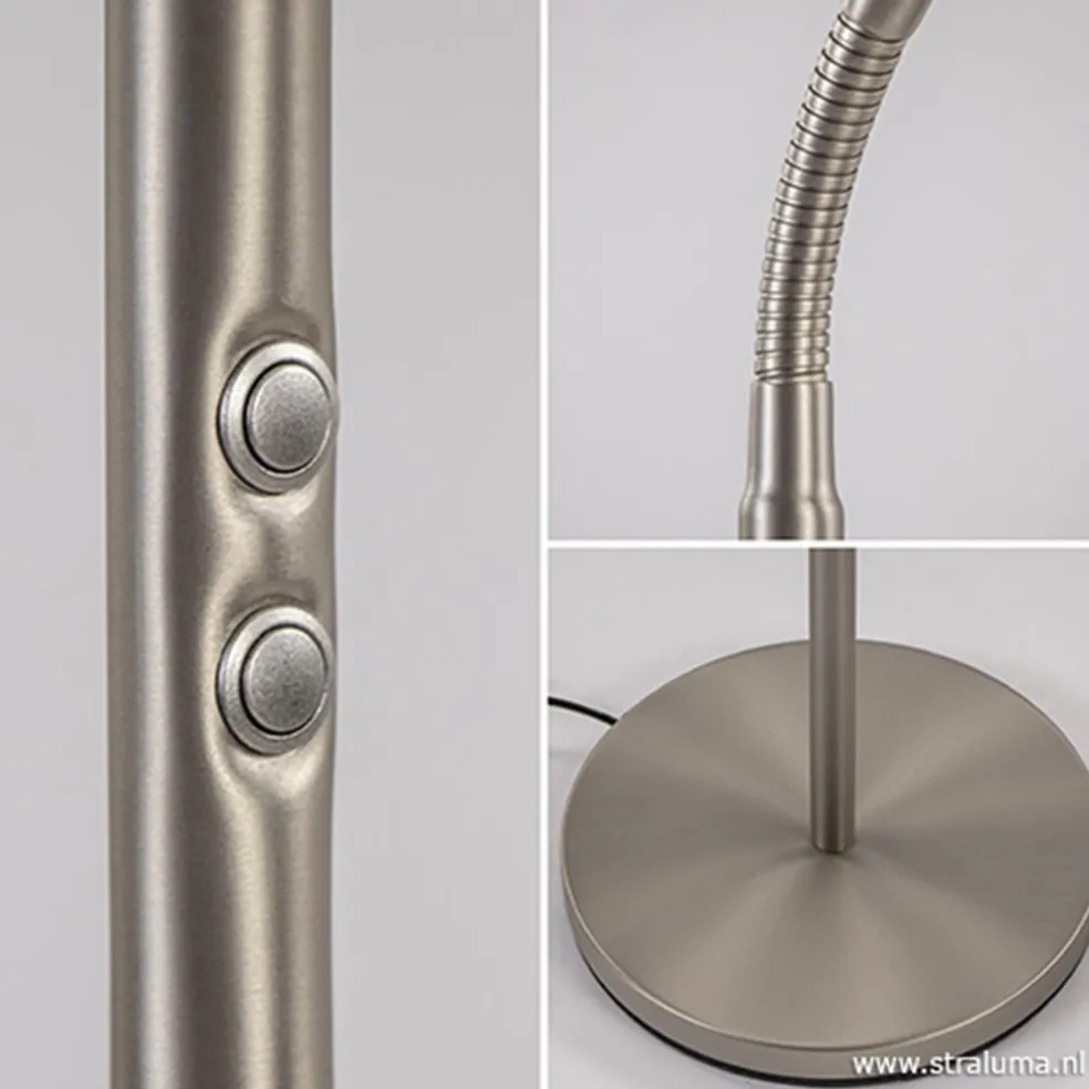 Stalen lees/vloerlamp LED dim to warm