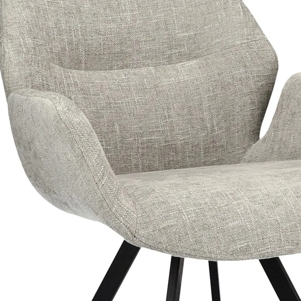 Stijlvolle armstoel taupe met zwarte poot