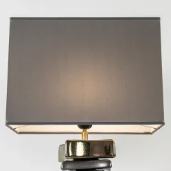 Stijlvolle tafellamp grijs/goud inclusief kap