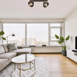 Stoere 2-lichts plafondlamp met houten kappen zwart